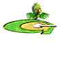 green gold animation logo